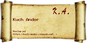 Kuch Andor névjegykártya